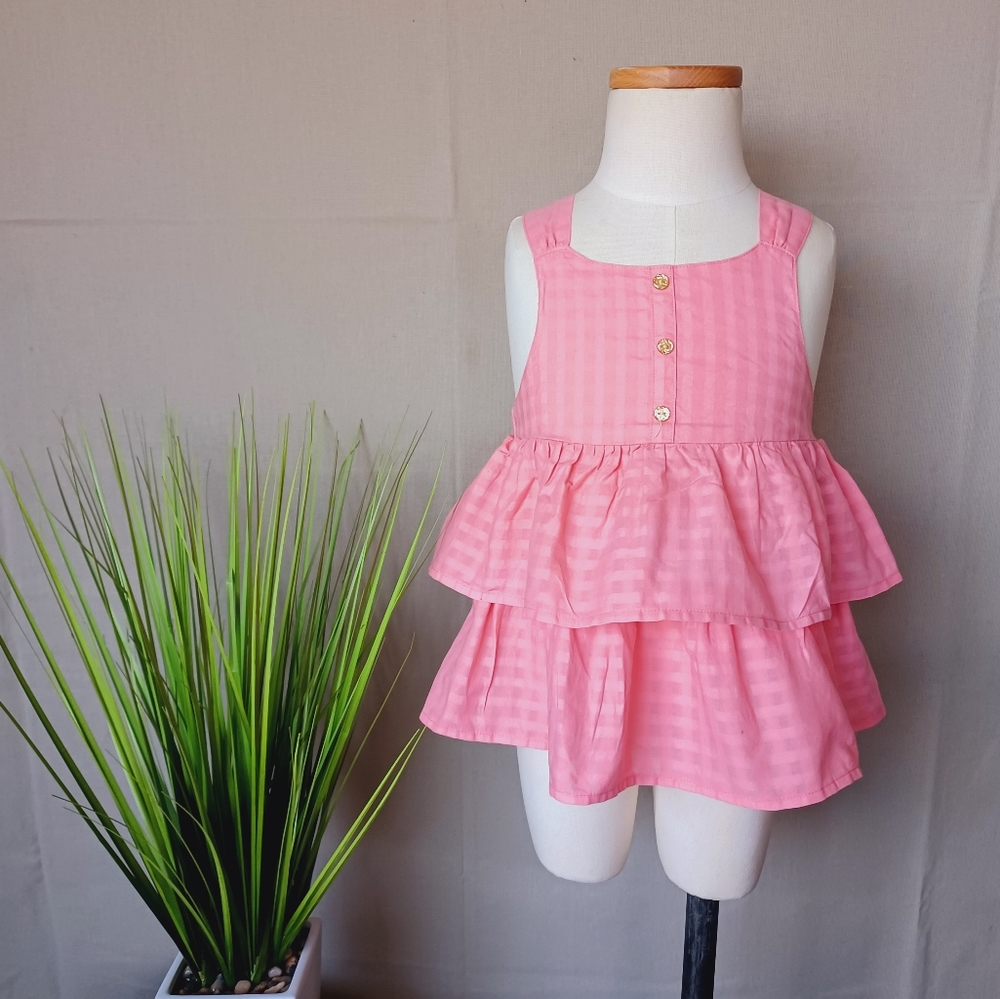 Gymboree Glitter Button Ruffle Top